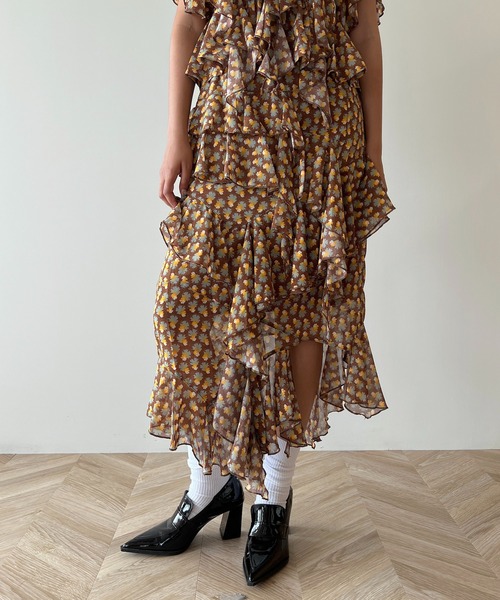 anna sui nyc(アナ スイ エヌ ワイ シー)の「MARY アシメロングスカート(スカート・レディース・ブラウン/ブラック・FREE)」の19枚目の写真