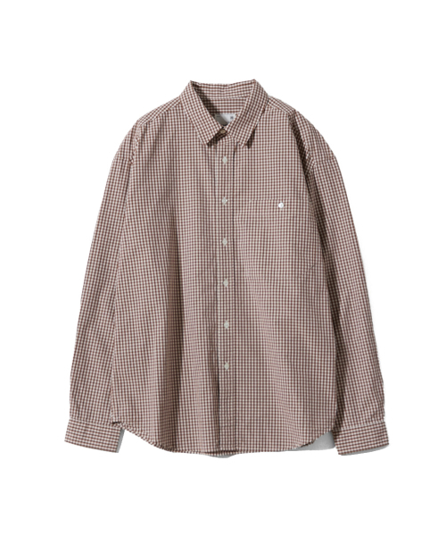 HORLISUN(ホーリーサン)の「Jane Typewriter Gingham Check Shirt Brown(シャツ/ブラウス・メンズ・その他・LARGE/SMALL/MEDIUM)」の1枚目の写真