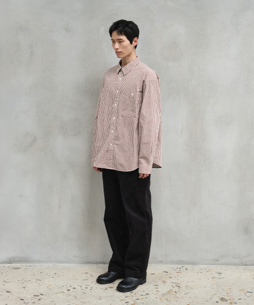 HORLISUN(ホーリーサン)の「Jane Typewriter Gingham Check Shirt Brown(シャツ/ブラウス・メンズ・その他・LARGE/SMALL/MEDIUM)」の5枚目の写真