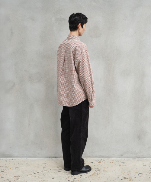 HORLISUN(ホーリーサン)の「Jane Typewriter Gingham Check Shirt Brown(シャツ/ブラウス・メンズ・その他・LARGE/SMALL/MEDIUM)」の3枚目の写真