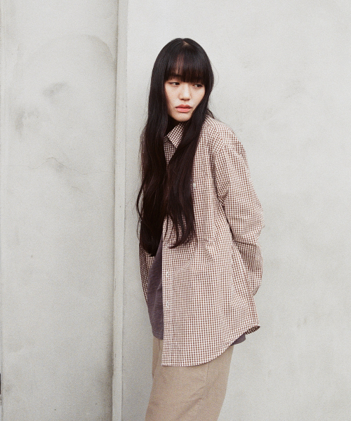 HORLISUN(ホーリーサン)の「Jane Typewriter Gingham Check Shirt Brown(シャツ/ブラウス・メンズ・その他・LARGE/SMALL/MEDIUM)」の2枚目の写真