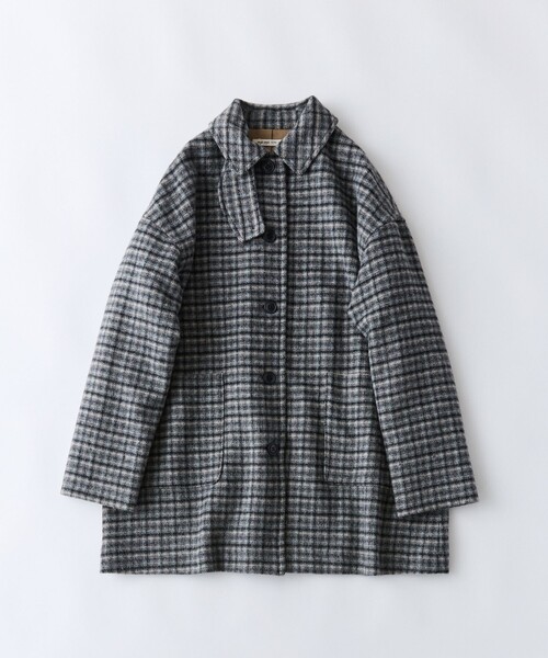 conges payes ADIEU TRISTESSE(コンジェ ペイエ アデュートリステス)の「ウールシャギーハーフコート(その他アウター・レディース・ネイビー/ブラウン系その他/グレー系その他・38)」の2枚目の写真