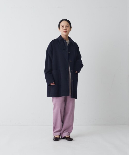 conges payes ADIEU TRISTESSE(コンジェ ペイエ アデュートリステス)の「ウールシャギーハーフコート(その他アウター・レディース・ネイビー/ブラウン系その他/グレー系その他・38)」の4枚目の写真