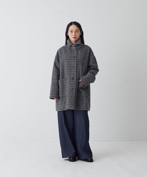 conges payes ADIEU TRISTESSE(コンジェ ペイエ アデュートリステス)の「ウールシャギーハーフコート(その他アウター・レディース・ネイビー/ブラウン系その他/グレー系その他・38)」の5枚目の写真