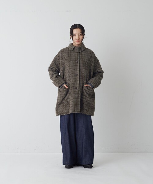 conges payes ADIEU TRISTESSE(コンジェ ペイエ アデュートリステス)の「ウールシャギーハーフコート(その他アウター・レディース・ネイビー/ブラウン系その他/グレー系その他・38)」の6枚目の写真