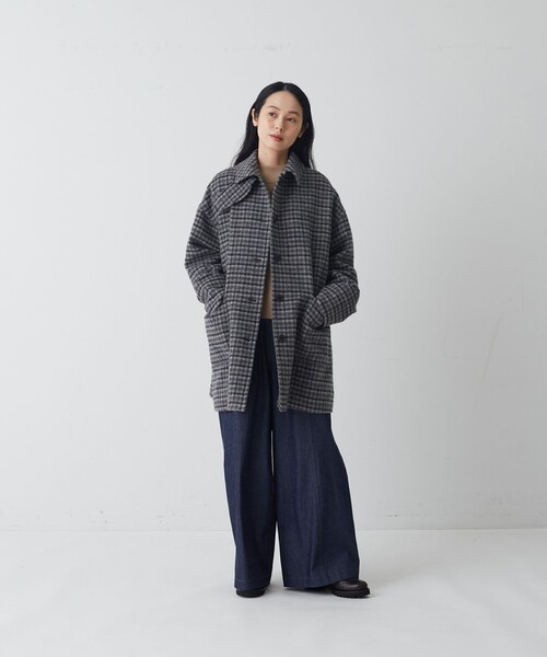 conges payes ADIEU TRISTESSE(コンジェ ペイエ アデュートリステス)の「ウールシャギーハーフコート(その他アウター・レディース・ネイビー/ブラウン系その他/グレー系その他・38)」の13枚目の写真