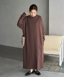 限定展開 USAコットン ビッグ シルエット ロングスリーブ ワンピース