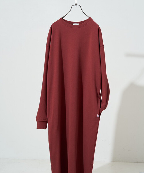 FREAK'S STORE(フリークスストア)の「限定展開 USAコットン ビッグ シルエット ロングスリーブ ワンピース(ワンピース・レディース・ネイビー/ブラック/ダークブラウン/ナチュラル/ストライプ/ワイン/オリーブ/ブルー・MEDIUM/SMALL)」の19枚目の写真