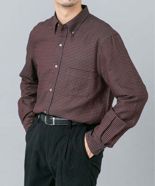 URBAN RESEARCH ROSSO MEN(アーバンリサーチロッソメン)の「ハイパフォーマンスウールBDシャツ(シャツ/ブラウス・メンズ・チェック/ブルー系その他/アイボリー/ネイビー・LARGE/MEDIUM/SMALL/X-LARGE)」の6枚目の写真