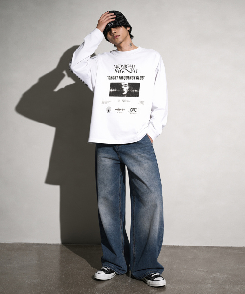 ARTISTWEAR（アーティストウェア）の「RECORD SIGNAL 長袖Tシャツ（Tシャツ/カットソー・レディース・ブラック/ホワイト/タン・MEDIUM/LARGE/X-LARGE/XX-LARGE）」の4枚目の写真