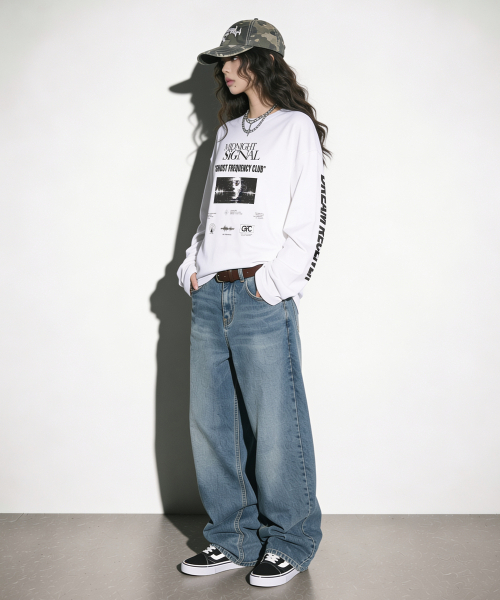 ARTISTWEAR（アーティストウェア）の「RECORD SIGNAL 長袖Tシャツ（Tシャツ/カットソー・レディース・ブラック/ホワイト/タン・MEDIUM/LARGE/X-LARGE/XX-LARGE）」の8枚目の写真