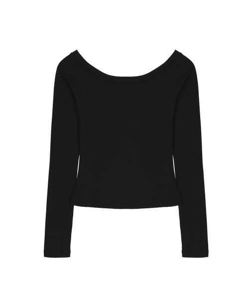 NICK&NICOLE(ニックアンドニコール)の「オフショルダーロングスリーブトップ_ブラック(Tシャツ/カットソー・レディース・ブラック・FREE)」の2枚目の写真