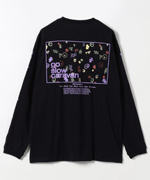 go slow caravan/ゴースローキャラバン USAコットン スクエアロゴ バックプリント 長袖Tシャツ