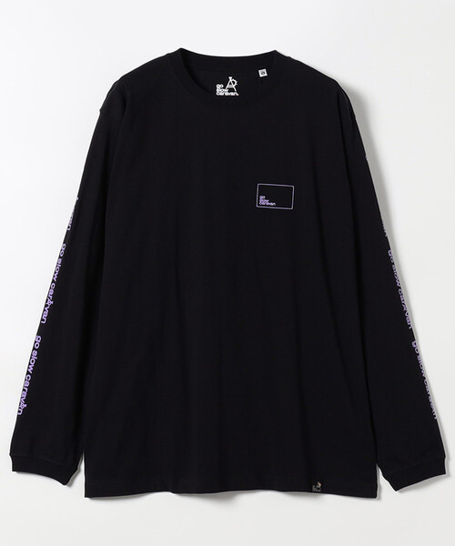 go slow caravan(ゴースローキャラバン)の「go slow caravan/ゴースローキャラバン USAコットン スクエアロゴ バックプリント 長袖Tシャツ(Tシャツ/カットソー・メンズ・ホワイト/オフホワイト/ブラック・5/4/3)」の4枚目の写真