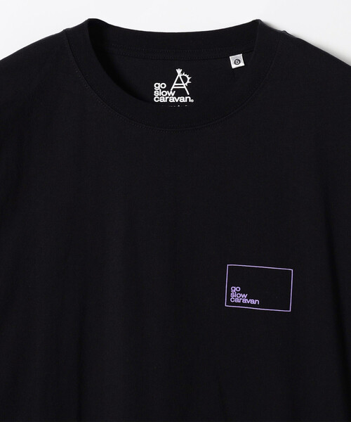 go slow caravan(ゴースローキャラバン)の「go slow caravan/ゴースローキャラバン USAコットン スクエアロゴ バックプリント 長袖Tシャツ(Tシャツ/カットソー・メンズ・ホワイト/オフホワイト/ブラック・5/4/3)」の5枚目の写真