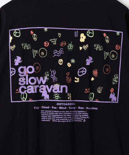 go slow caravan(ゴースローキャラバン)の「go slow caravan/ゴースローキャラバン USAコットン スクエアロゴ バックプリント 長袖Tシャツ(Tシャツ/カットソー・メンズ・ホワイト/オフホワイト/ブラック・5/4/3)」の7枚目の写真