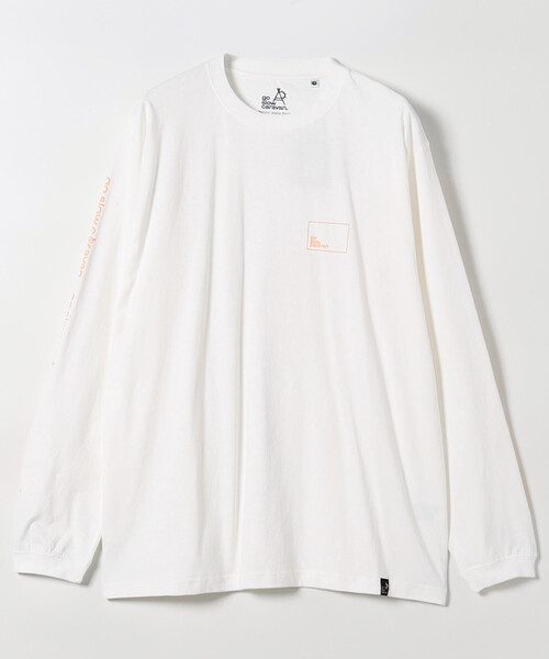 go slow caravan(ゴースローキャラバン)の「go slow caravan/ゴースローキャラバン USAコットン スクエアロゴ バックプリント 長袖Tシャツ(Tシャツ/カットソー・メンズ・ホワイト/オフホワイト/ブラック・5/4/3)」の12枚目の写真