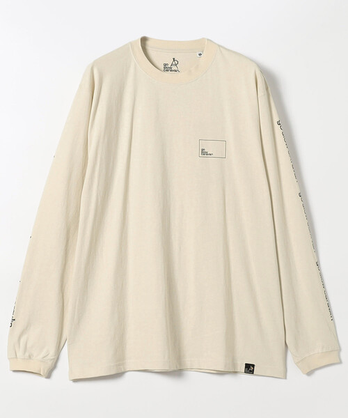 go slow caravan(ゴースローキャラバン)の「go slow caravan/ゴースローキャラバン USAコットン スクエアロゴ バックプリント 長袖Tシャツ(Tシャツ/カットソー・メンズ・ホワイト/オフホワイト/ブラック・5/4/3)」の14枚目の写真