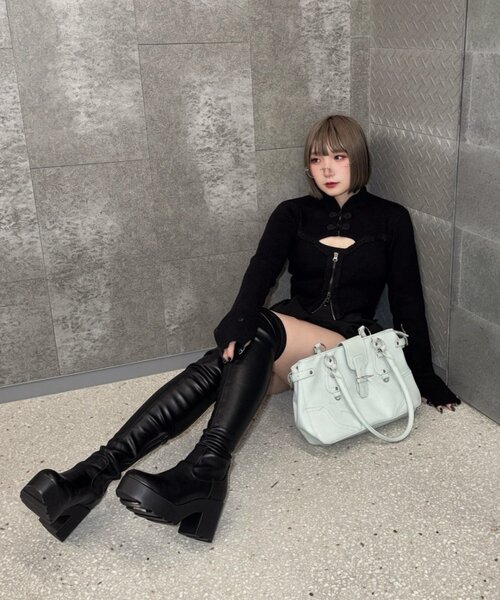Mavie..7(メヴィセットゥ)の「【Mavie..7】チャイナボタンデザインプルオーバー(ニット/セーター・レディース・ボルドー/ブラック/ネイビー・FREE)」の5枚目の写真