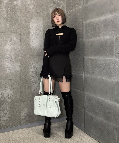 Mavie..7(メヴィセットゥ)の「【Mavie..7】チャイナボタンデザインプルオーバー(ニット/セーター・レディース・ボルドー/ブラック/ネイビー・FREE)」の6枚目の写真