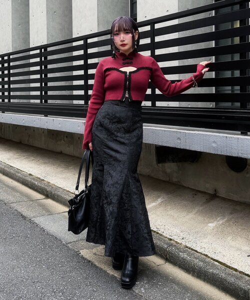 Mavie..7(メヴィセットゥ)の「【Mavie..7】チャイナボタンデザインプルオーバー(ニット/セーター・レディース・ボルドー/ブラック/ネイビー・FREE)」の21枚目の写真