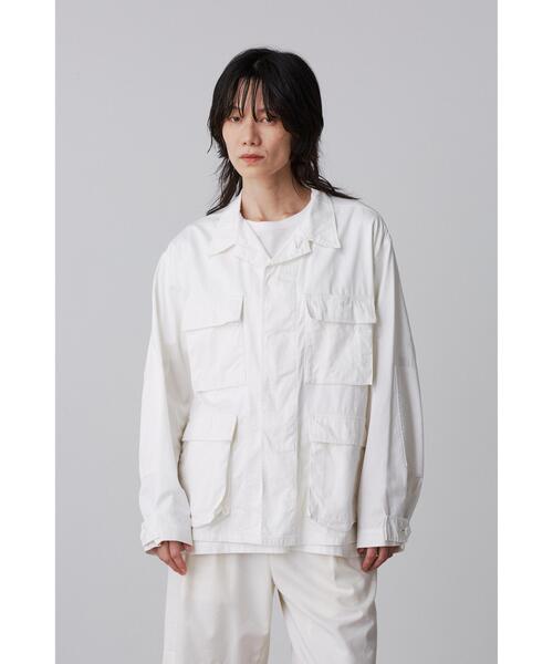 Y(ワイ)の「Y / ORGANIC COTTON HIGH DENSITY SATIN BLOUSON(ブルゾン・メンズ・ホワイト/ネイビー・SMALL/MEDIUM/LARGE)」の1枚目の写真