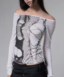 A'GEM/9 × .kom 『FANCY CLUB/ファンシークラブ』 WEB STUD OFF-SHOULDER/WEBスタッズオフショルダー