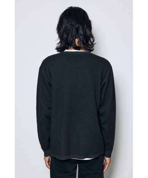 AZUL by moussy（アズールバイマウジー）の「【これ1つでコーデ完成】レイヤードニット&カットソートップス2点セット　秋服　冬服　春服　ロンT　無地　マシンウォッシャブル　洗濯機◎（ニット/セーター・メンズ・ブルー/グレー/ブラック・LARGE/MEDIUM）」の9枚目の写真