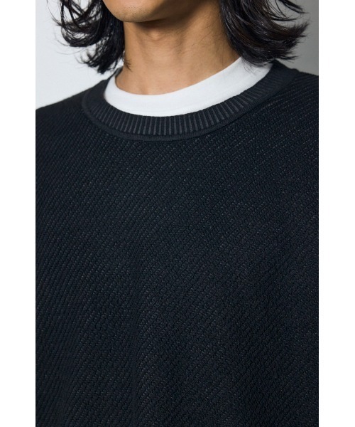 AZUL by moussy（アズールバイマウジー）の「【これ1つでコーデ完成】レイヤードニット&カットソートップス2点セット　秋服　冬服　春服　ロンT　無地　マシンウォッシャブル　洗濯機◎（ニット/セーター・メンズ・ブルー/グレー/ブラック・LARGE/MEDIUM）」の10枚目の写真