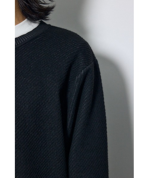 AZUL by moussy（アズールバイマウジー）の「【これ1つでコーデ完成】レイヤードニット&カットソートップス2点セット　秋服　冬服　春服　ロンT　無地　マシンウォッシャブル　洗濯機◎（ニット/セーター・メンズ・ブルー/グレー/ブラック・LARGE/MEDIUM）」の11枚目の写真