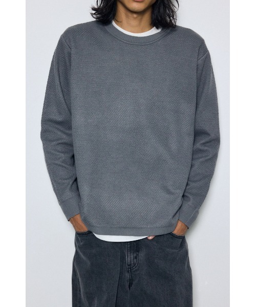 AZUL by moussy（アズールバイマウジー）の「【これ1つでコーデ完成】レイヤードニット&カットソートップス2点セット　秋服　冬服　春服　ロンT　無地　マシンウォッシャブル　洗濯機◎（ニット/セーター・メンズ・ブルー/グレー/ブラック・LARGE/MEDIUM）」の17枚目の写真