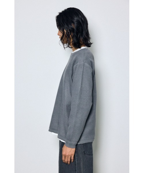 AZUL by moussy（アズールバイマウジー）の「【これ1つでコーデ完成】レイヤードニット&カットソートップス2点セット　秋服　冬服　春服　ロンT　無地　マシンウォッシャブル　洗濯機◎（ニット/セーター・メンズ・ブルー/グレー/ブラック・LARGE/MEDIUM）」の20枚目の写真