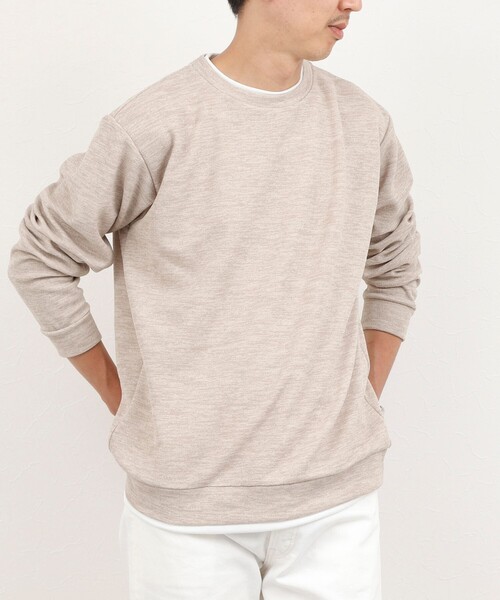 NOLLEY’S(ノーリーズ)の「メランジWフェイスダブルカラー LS Tee 26AW(Tシャツ/カットソー・メンズ・グレイッシュブルー/ネイビー/オレンジ/グレイッシュベージュ・XL/L/S/M)」の2枚目の写真