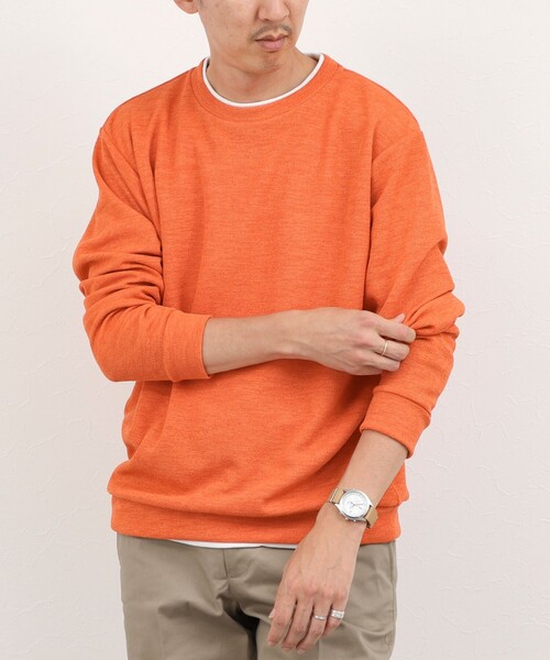 NOLLEY’S(ノーリーズ)の「メランジWフェイスダブルカラー LS Tee 26AW(Tシャツ/カットソー・メンズ・グレイッシュブルー/ネイビー/オレンジ/グレイッシュベージュ・XL/L/S/M)」の16枚目の写真