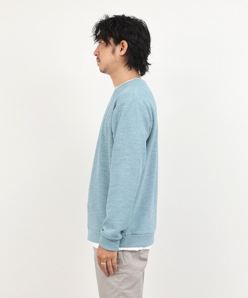 NOLLEY’S(ノーリーズ)の「メランジWフェイスダブルカラー LS Tee 26AW(Tシャツ/カットソー・メンズ・グレイッシュブルー/ネイビー/オレンジ/グレイッシュベージュ・XL/L/S/M)」の10枚目の写真
