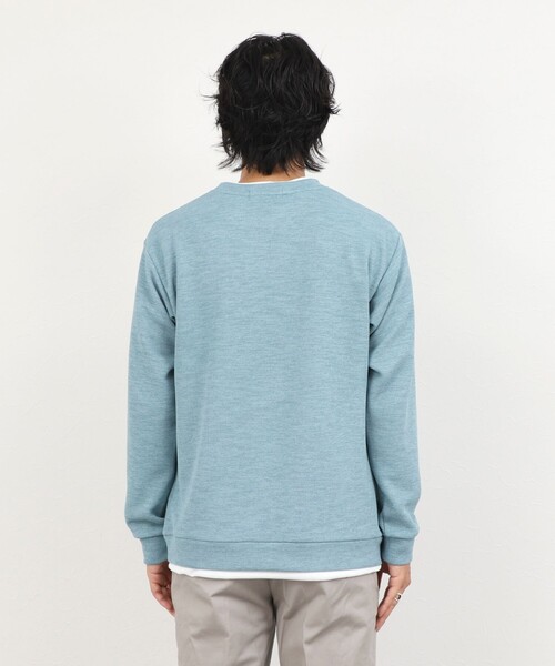 NOLLEY’S(ノーリーズ)の「メランジWフェイスダブルカラー LS Tee 26AW(Tシャツ/カットソー・メンズ・グレイッシュブルー/ネイビー/オレンジ/グレイッシュベージュ・XL/L/S/M)」の11枚目の写真