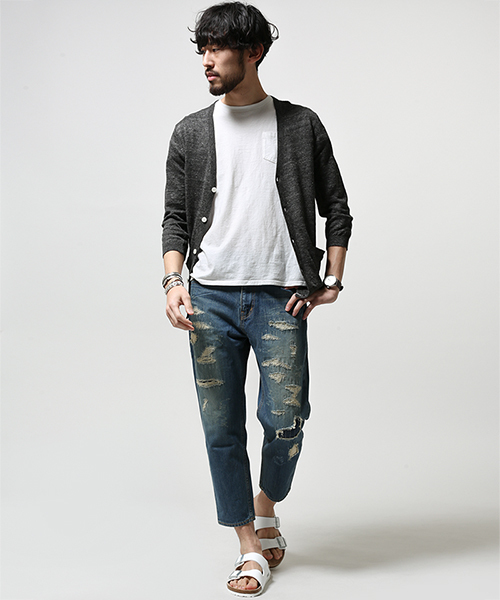 NANO universe(ナノユニバース)の「フレンチリネンVカーデ 7/S(カーディガン/ボレロ・メンズ・ブラック/ブルーグリーン/ネイビー/グレー・SMALL/LARGE/X-LARGE/MEDIUM)」の9枚目の写真