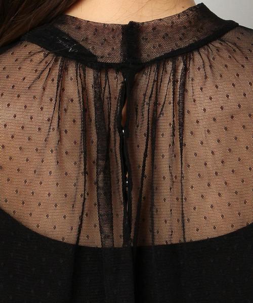 Another Edition(アナザーエディション)の「ドットハイネックブラウス2/AEMFC DOTチュール H/N BLⅡ◆(シャツ/ブラウス・レディース・オフホワイト/ブラック・FREE)」の11枚目の写真