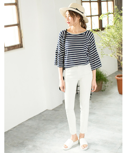 Re:EDIT（リエディ）の「ベーシックストレートパンツ[リエディオリジナル][Re:EDIT/リエディ]（その他パンツ・レディース・グレー/チャコールグレー/ホワイト/ベージュ/ネイビー/ブラック/カーキ・XX-SMALL/X-SMALL/SMALL/LARGE/X-LARGE/MEDIUM）」の8枚目の写真