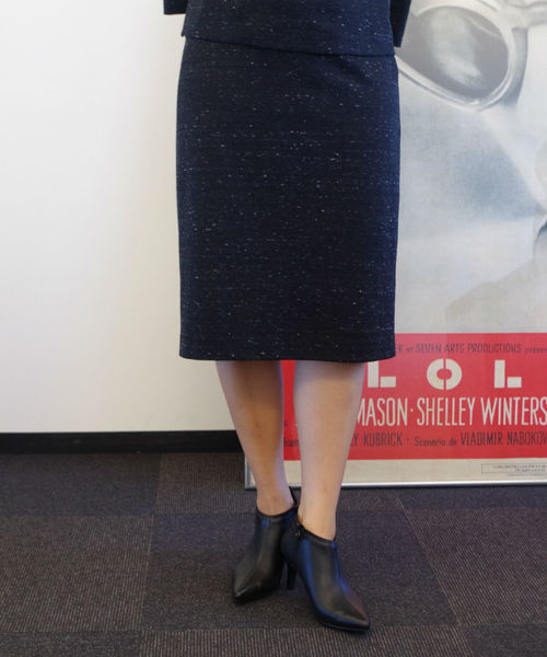 22 OCTOBRE（ヴァンドゥ－オクトーブル）の「ジャージーネップツイードスカート【セットアップ対応商品】　（スカート・レディース・ブラック/グレー・38/40）」の2枚目の写真