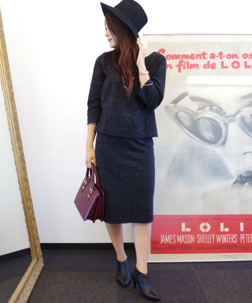 22 OCTOBRE（ヴァンドゥ－オクトーブル）の「ジャージーネップツイードスカート【セットアップ対応商品】　（スカート・レディース・ブラック/グレー・38/40）」の13枚目の写真