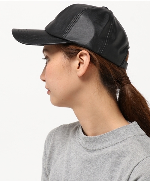 VENCEEXCHANGE（ヴァンスエクスチェンジ）の「フェイクレザーローキャップ          （キャップ・レディース・ボルドー/ブラック・FREE）」の3枚目の写真