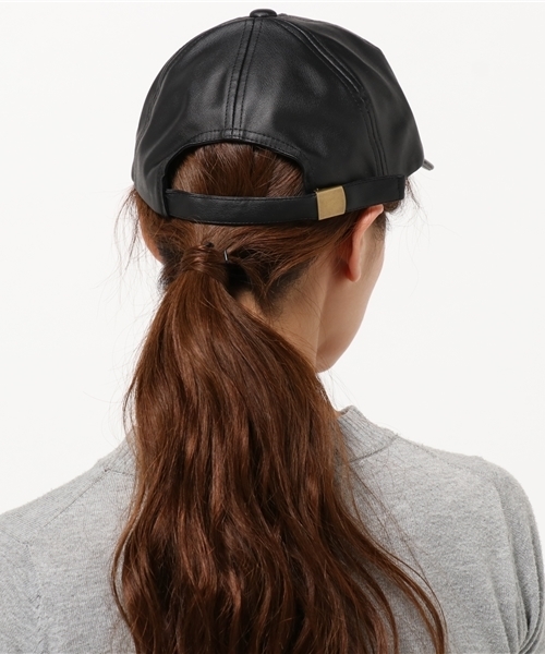 VENCEEXCHANGE（ヴァンスエクスチェンジ）の「フェイクレザーローキャップ          （キャップ・レディース・ボルドー/ブラック・FREE）」の4枚目の写真