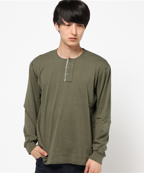 68&brothers(シックスティエイトアンドブラザーズ)の「L/S Henley Neck w/emb(Tシャツ/カットソー・メンズ・ヘザーグレー/ブラック/ホワイト/オリーブドラブ/カーキ・MEDIUM/LARGE/X-LARGE/SMALL)」の5枚目の写真