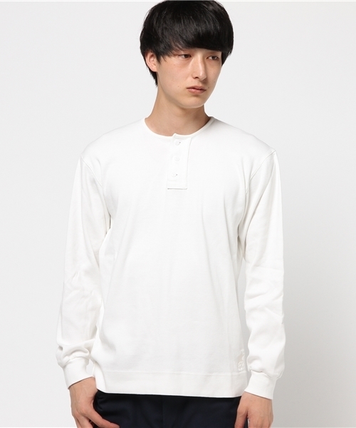 68&brothers(シックスティエイトアンドブラザーズ)の「L/S Henley Neck w/emb(Tシャツ/カットソー・メンズ・ヘザーグレー/ブラック/ホワイト/オリーブドラブ/カーキ・MEDIUM/LARGE/X-LARGE/SMALL)」の1枚目の写真