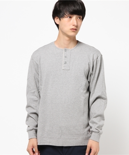 68&brothers(シックスティエイトアンドブラザーズ)の「L/S Henley Neck w/emb(Tシャツ/カットソー・メンズ・ヘザーグレー/ブラック/ホワイト/オリーブドラブ/カーキ・MEDIUM/LARGE/X-LARGE/SMALL)」の3枚目の写真
