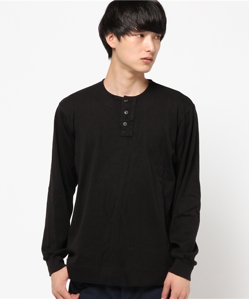68&brothers(シックスティエイトアンドブラザーズ)の「L/S Henley Neck w/emb(Tシャツ/カットソー・メンズ・ヘザーグレー/ブラック/ホワイト/オリーブドラブ/カーキ・MEDIUM/LARGE/X-LARGE/SMALL)」の2枚目の写真