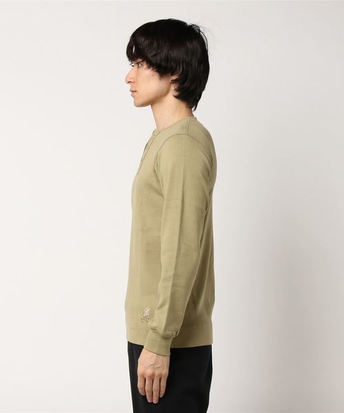 68&brothers(シックスティエイトアンドブラザーズ)の「L/S Henley Neck w/emb(Tシャツ/カットソー・メンズ・ヘザーグレー/ブラック/ホワイト/オリーブドラブ/カーキ・MEDIUM/LARGE/X-LARGE/SMALL)」の6枚目の写真