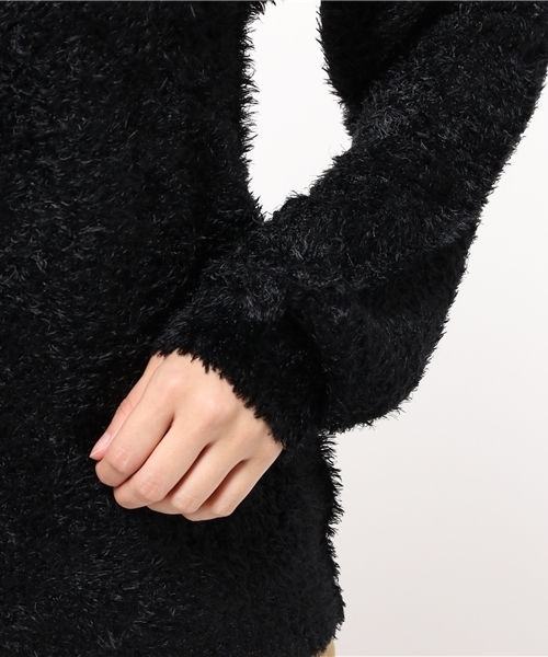 PUNYUS（プニュズ）の「シャギーセーター（ニット/セーター・レディース・ブラック/ブルー/ダークベージュ・1/4/3/2）」の8枚目の写真