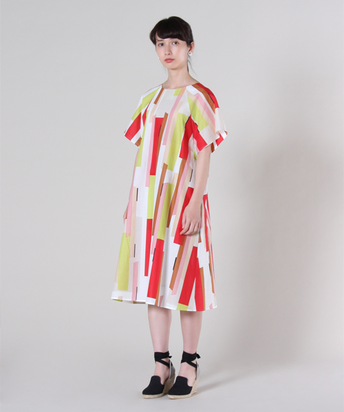 Adieu Tristesse アデュートリステス の Spoken Words Project レトロモダンストライププリントワンピース ワンピース Wear